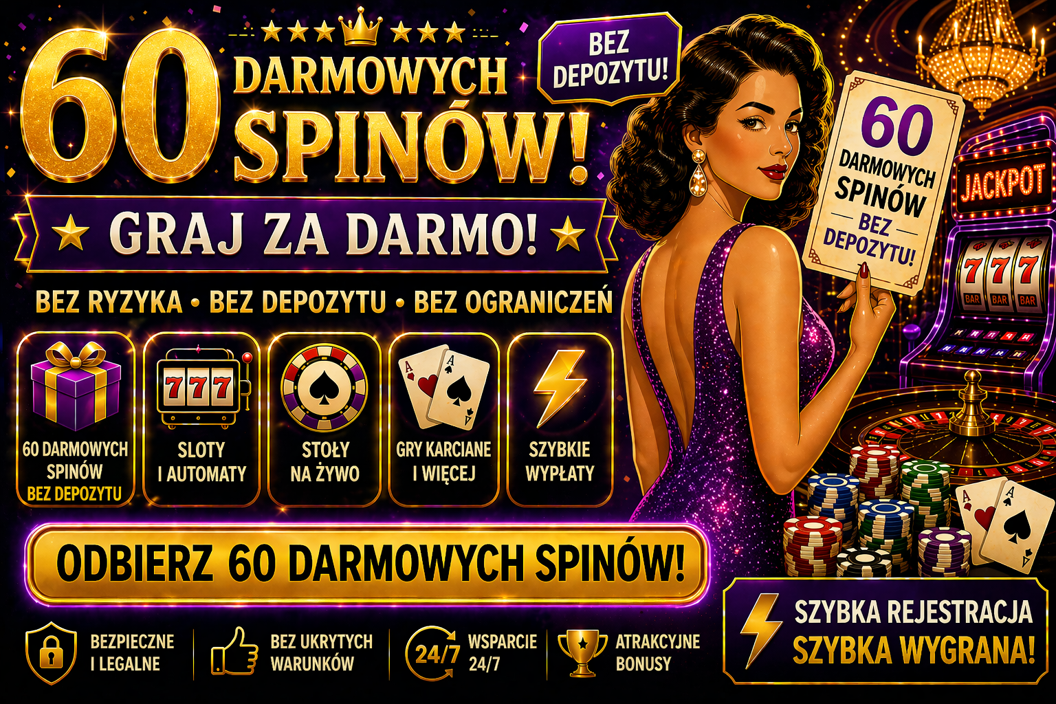 60 darmowych spinów
