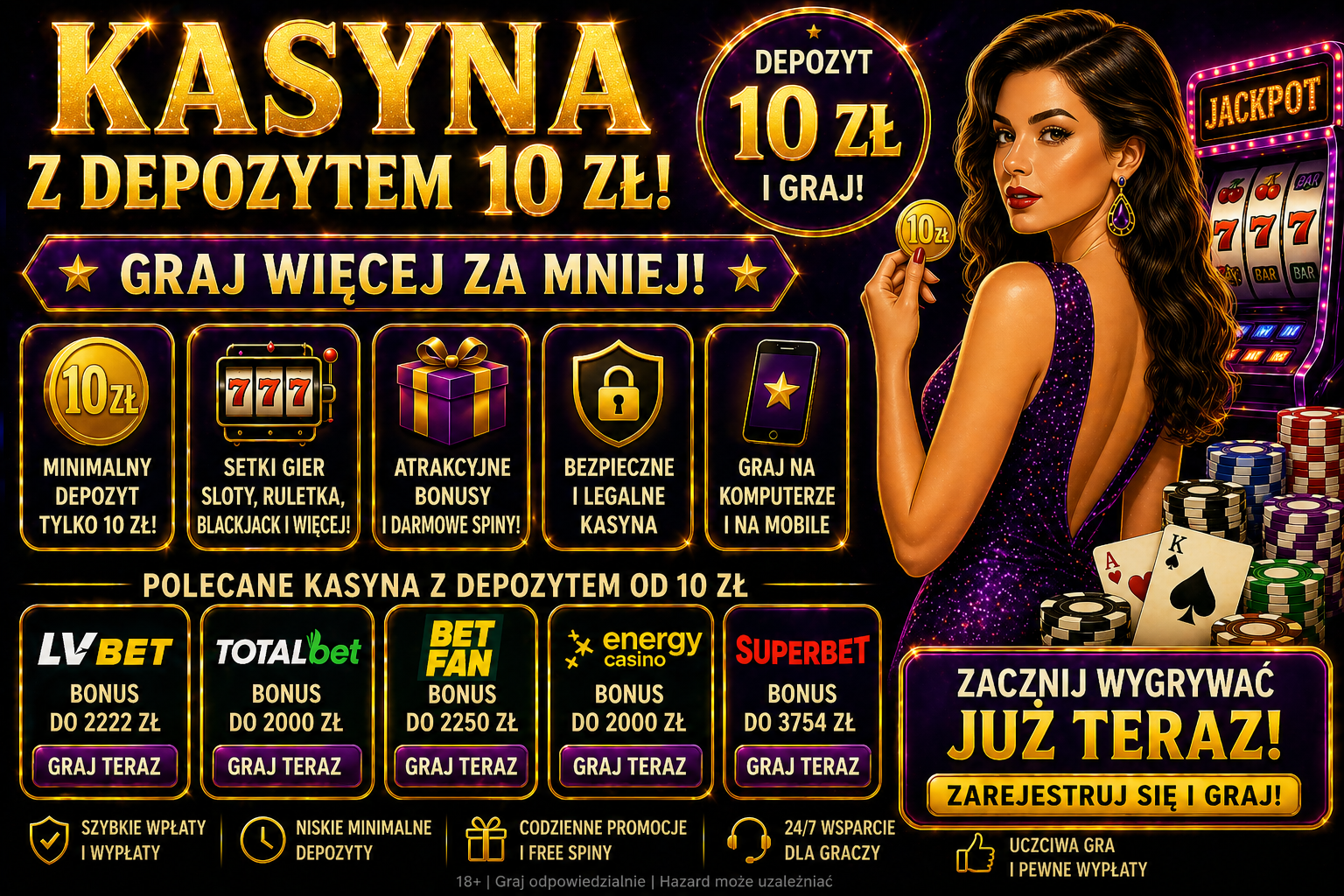 Kasyna z depozytem 10 zł