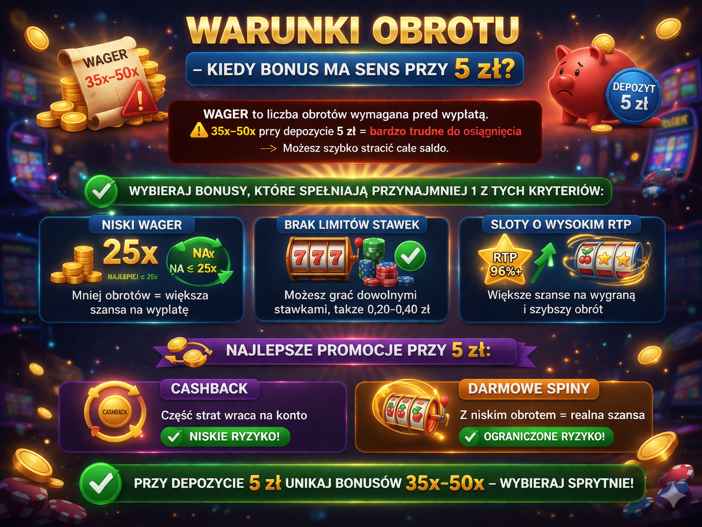Wymagania dotyczące zakładów w kasynie od 5 zł